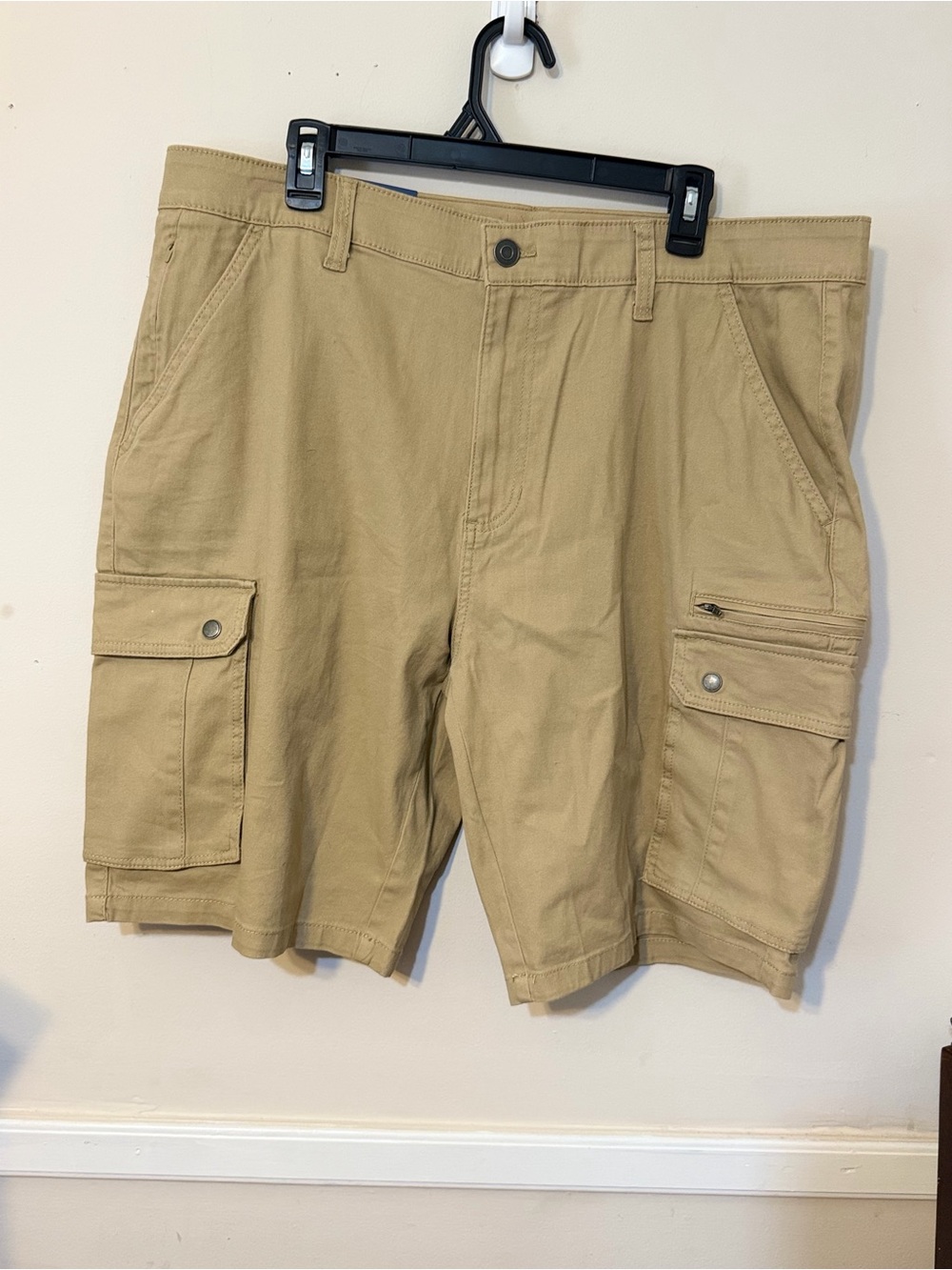 Iron Co | NWT Mens Regular Fit Stretch Khaki Cargo Shorts | Size 38